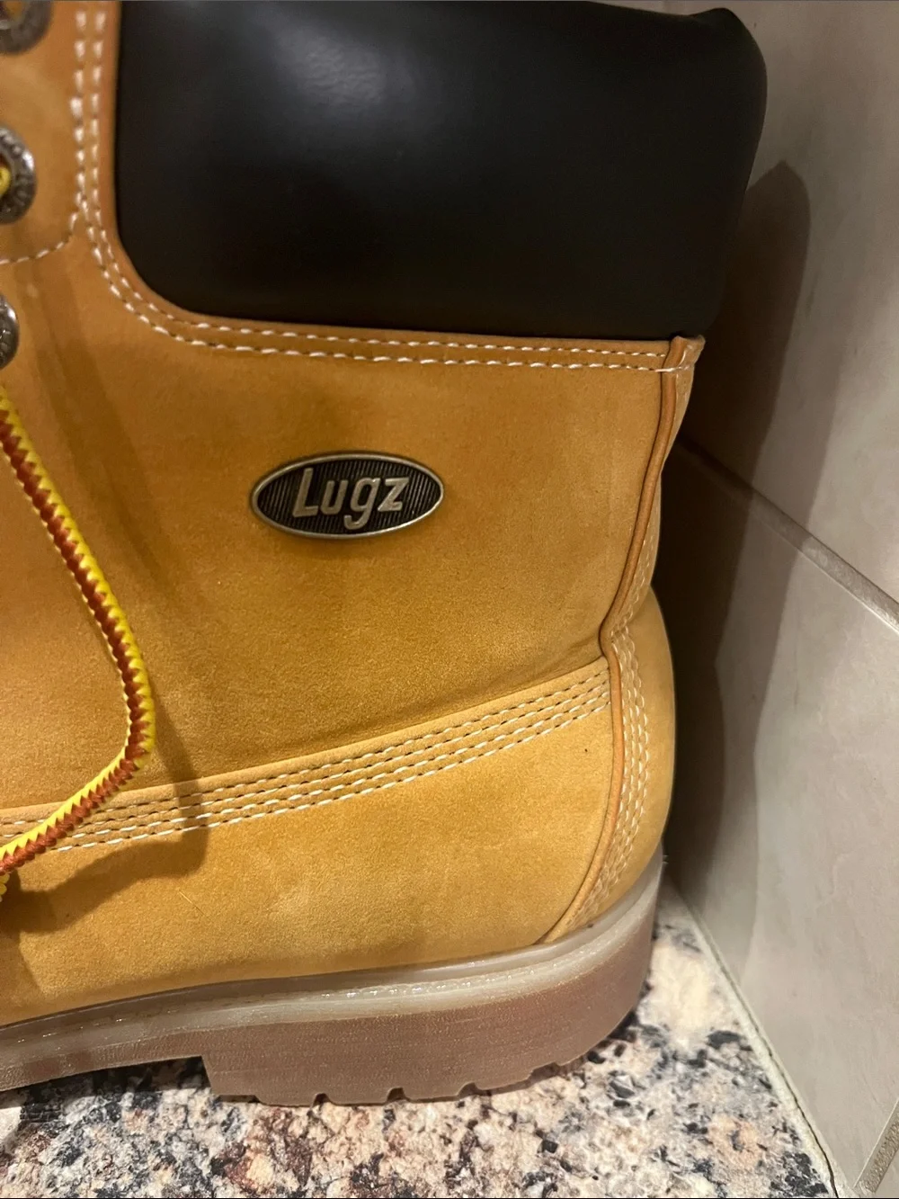 Lugz Wheat/Tan Work Boots with Padded Collar